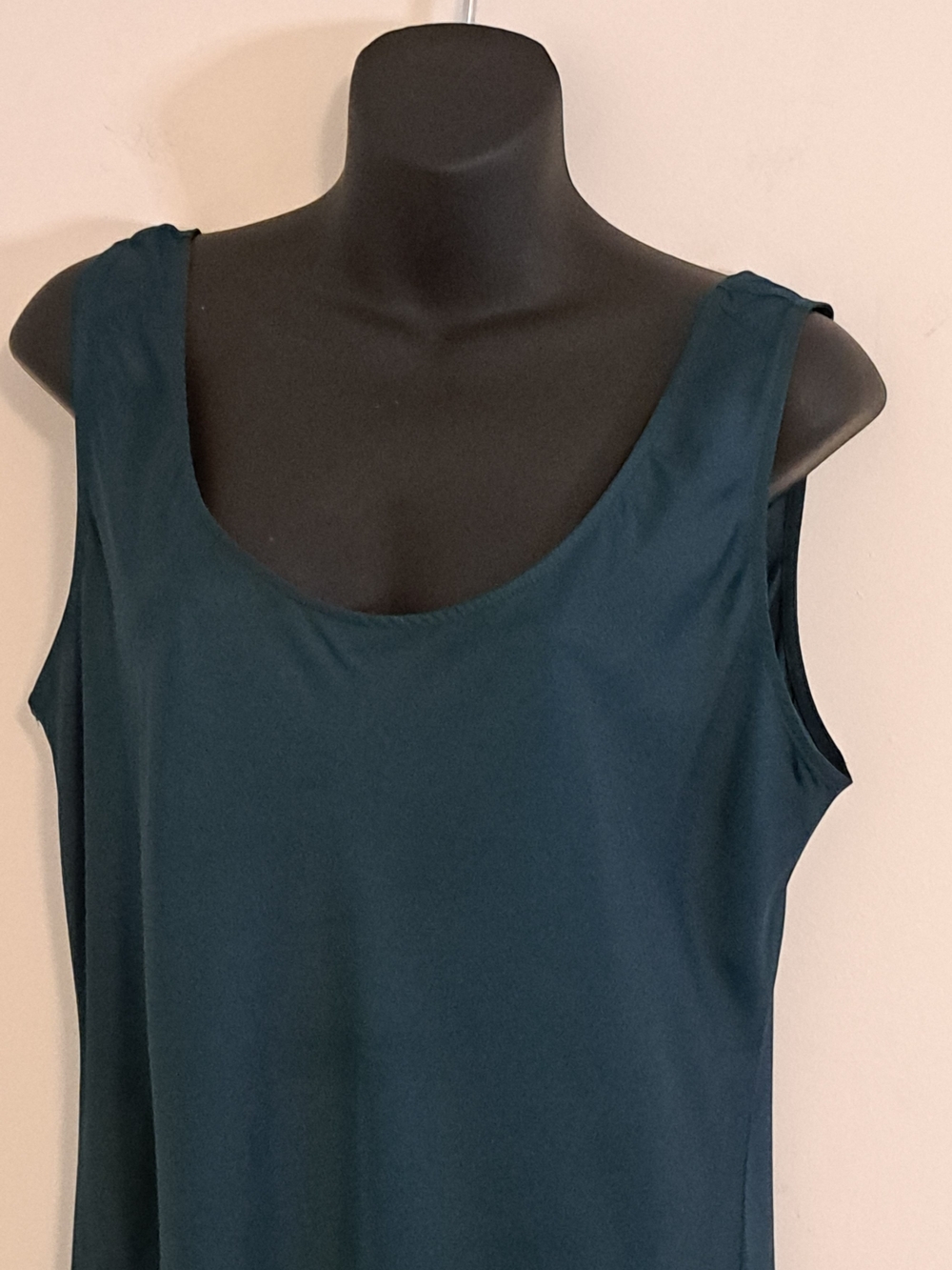 Banana Republic NWT  Sliky Teal Maxi Slip Dress with Side Slit Misses Large - Picture 8 of 10